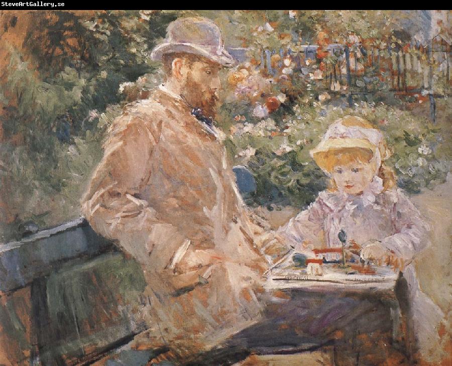 Berthe Morisot Manet and his daughter